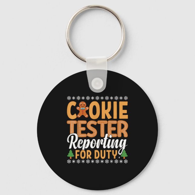 Cookie Tester Rerting For Duty  Key Ring (Front)