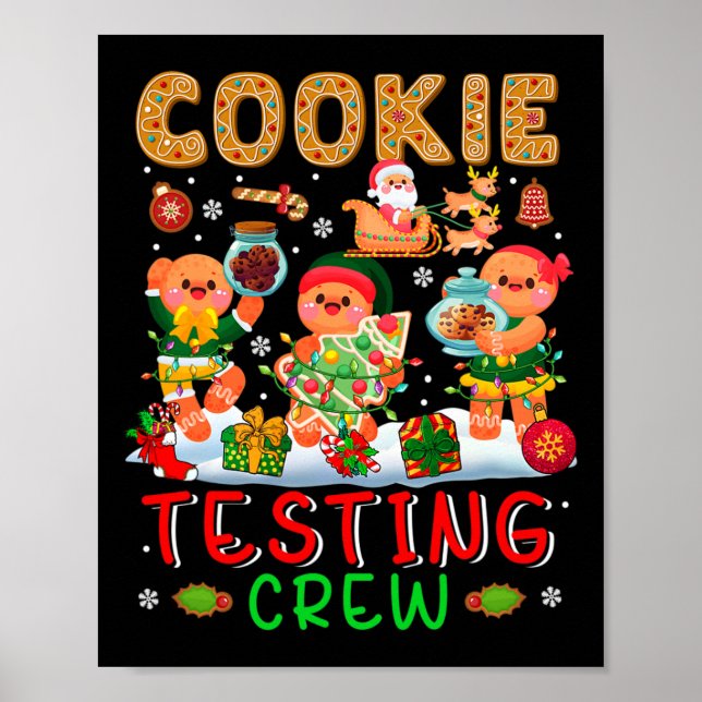 Cookie Testing Crew Xmas Three Cookies Santa Sleig Poster (Front)