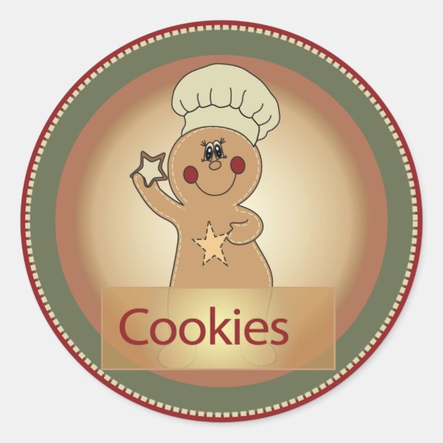 Cookie Treat Gingerbread Classic Round Sticker (Front)