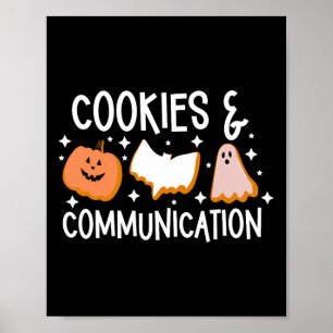 Cookies &amp; Communication Funny Halloween Design Poster