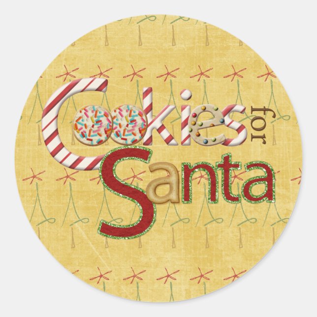 Cookies and Candy for Santa Classic Round Sticker (Front)