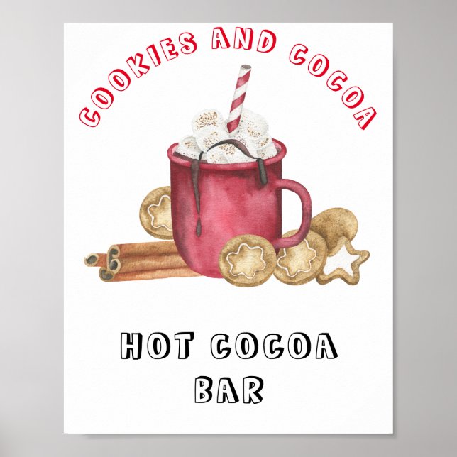Cookies and cocoa baby shower Hot cocoa bar Poster (Front)