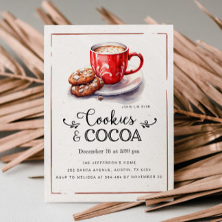 Cookies and Cocoa Birthday Party Invitation