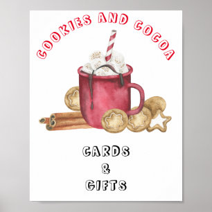 Cookies and cocoa - cards and gifts baby shower poster