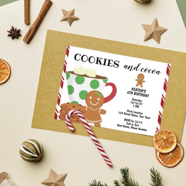 Cookies and Cocoa Christmas Birthday Invitation (Creator Uploaded)