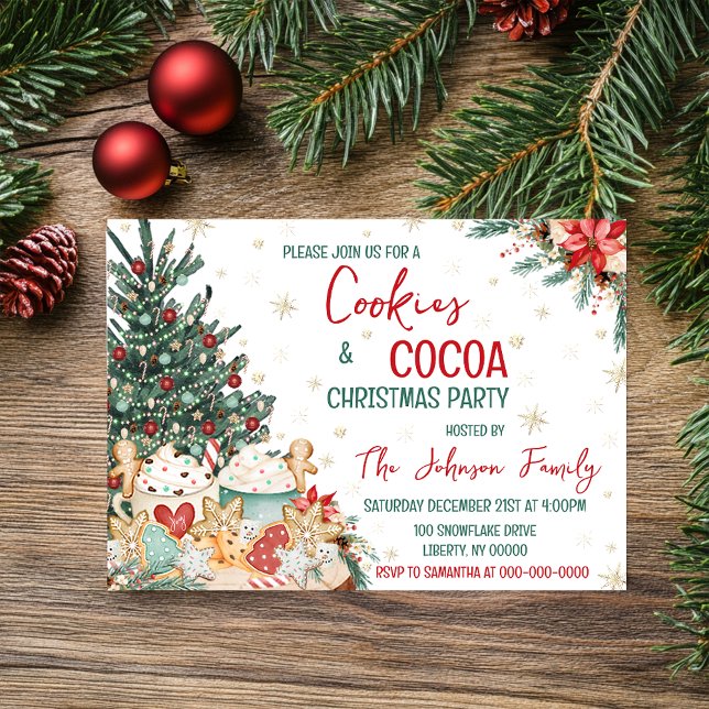 Cookies and Cocoa Christmas Party Invitation (Creator Uploaded)