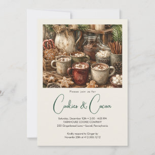 Cookies and Cocoa Christmas Party Invitation