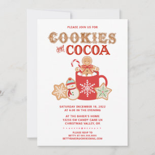 Cookies and Cocoa   Gingerbread   Party Invitation