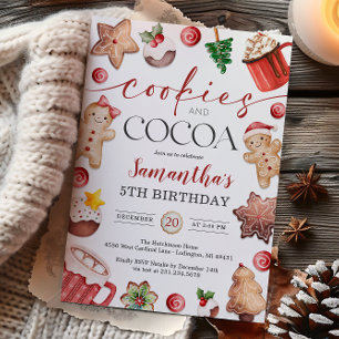 Cookies and Cocoa Winter Birthday Invitation