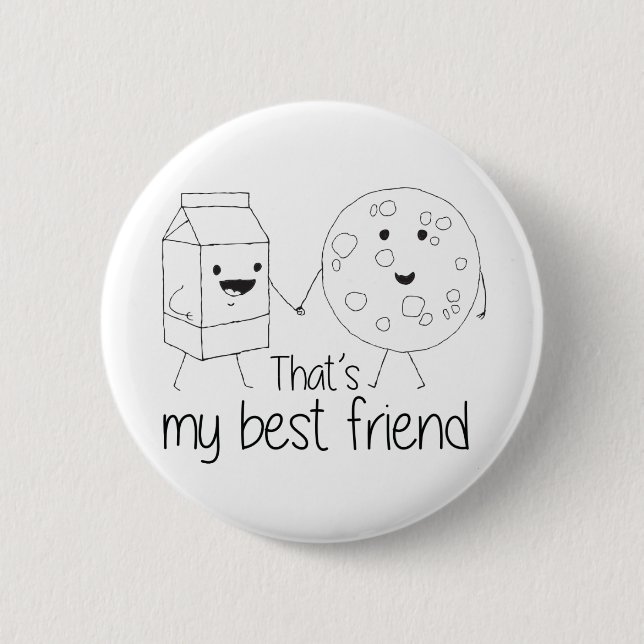 Cookies and Milk - Best Friends 6 Cm Round Badge (Front)