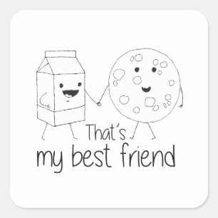 Cookies and Milk - Best Friends Square Sticker