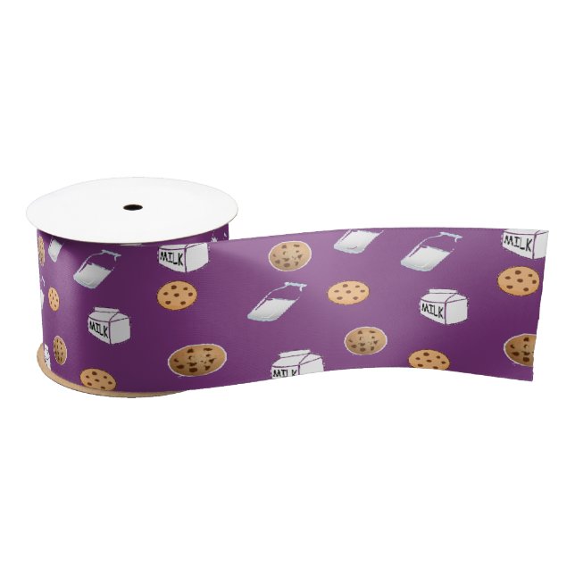 Cookies and milk on purple satin ribbon (Spool)