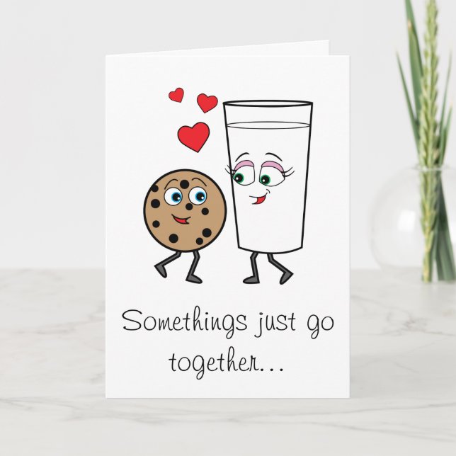 Cookies and Milk Valentine Holiday Card (Front)