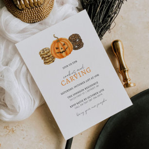 Cookies and Pumpkin Carving Party Invitation