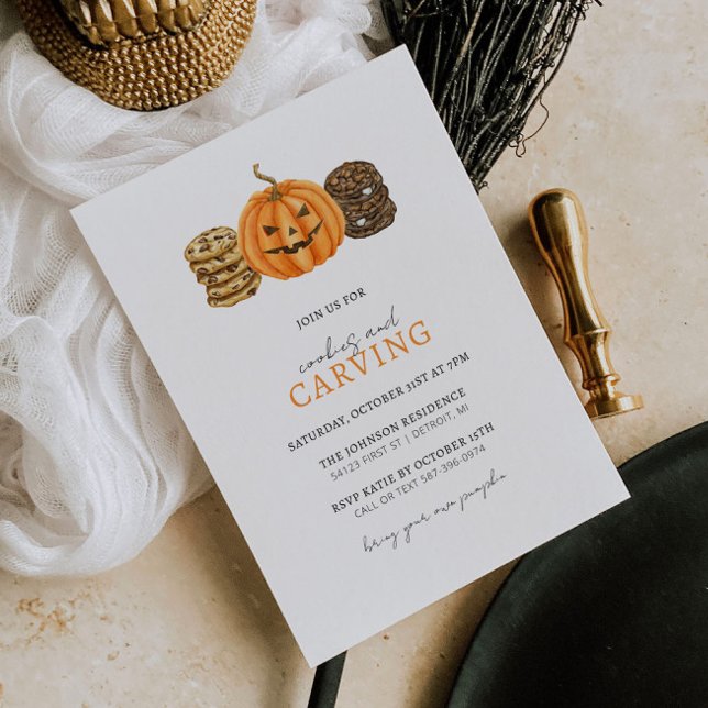 Cookies and Pumpkin Carving Party Invitation (Creator Uploaded)
