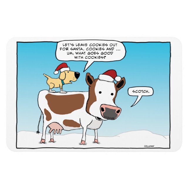 Cookies and Scotch for Santa magnet (Horizontal)