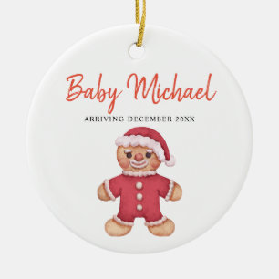 Cookies Arriving Baby Girl Pregnancy Announcement  Ceramic Ornament