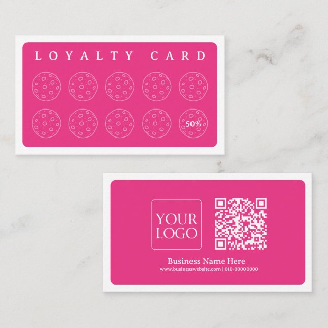 Cookies Bakery Baker Coffee Shop Homemade Business Loyalty Card (Front/Back)