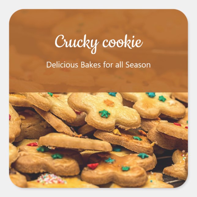 Cookies Bakery Photo Professional Business  Square Sticker (Front)