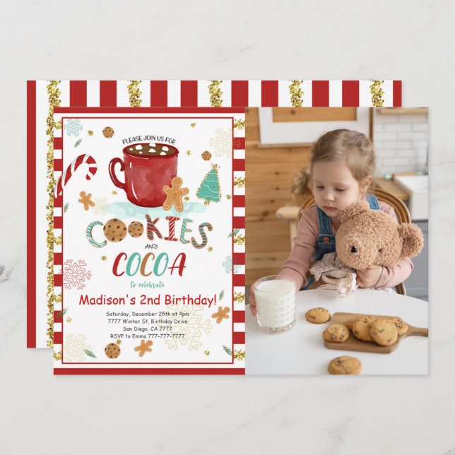 Cookies Birthday Photo Invitation  (Front/Back)