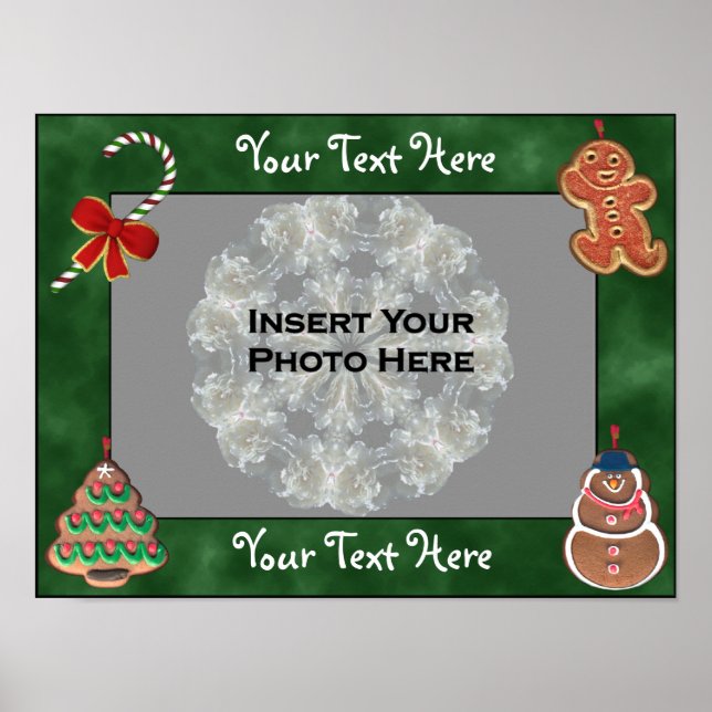 Cookies Candy Cane Holiday Frame Add Photo Poster (Front)