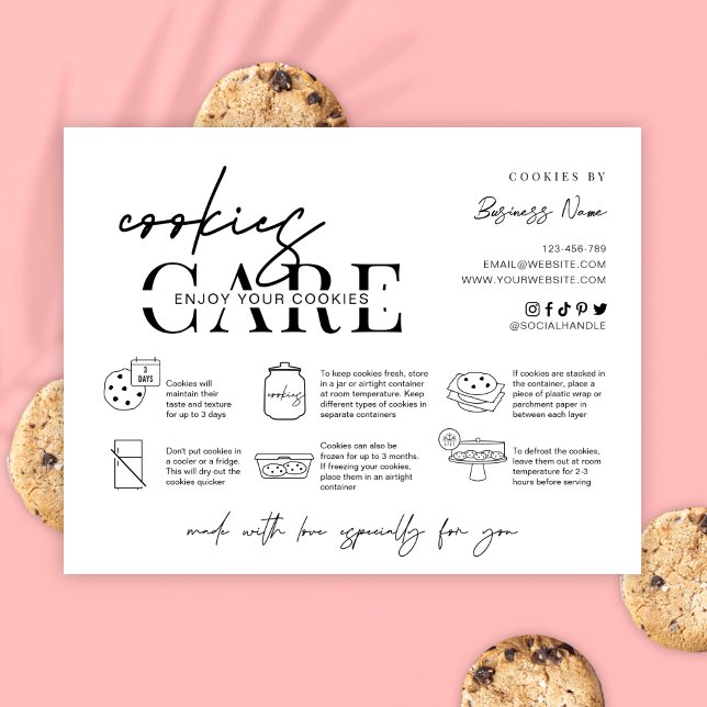 Cookies Care Card Minimalist Modern Script (Creator Uploaded)