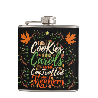 Cookies, carols, and controlled mayhem fun Christm Hip Flask