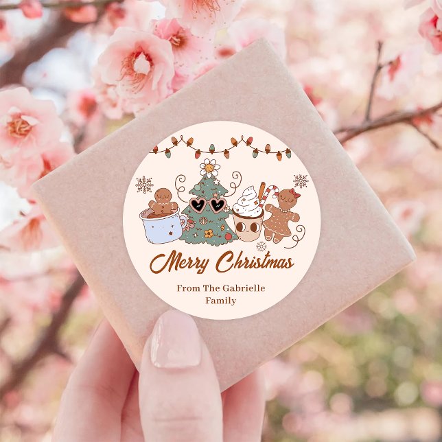 Cookies Christmas Birthday Party  Classic Round Sticker (Creator Uploaded)