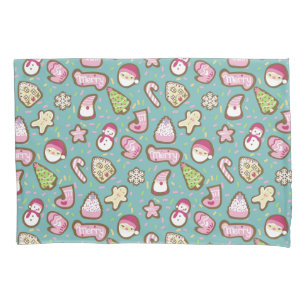Cookies Christmas Turquoise Pillowcase