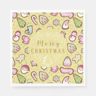 Cookies Christmas Yellow Napkin