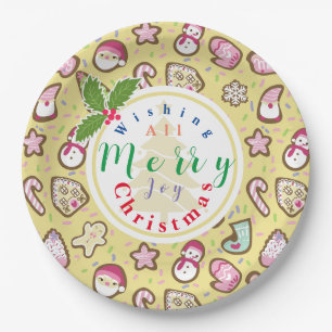 Cookies Christmas Yellow Paper Plate