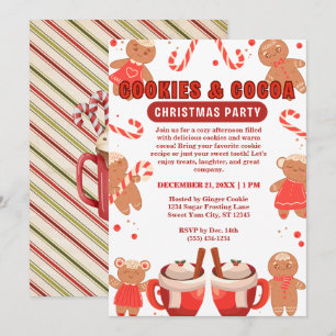 Cookies & Coca Christmas White Party Invitation