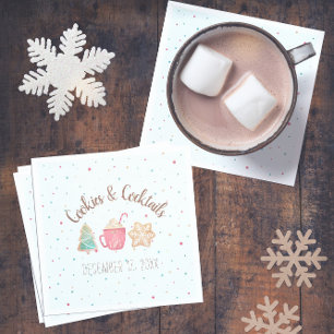 Cookies & Cocktails Christmas Cookie Exchange Blue Napkin