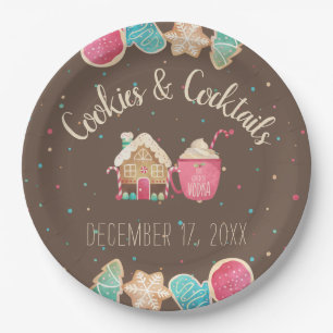 Cookies & Cocktails Party Christmas Cookie Swap Paper Plate