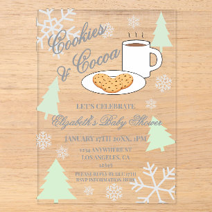 Cookies & Cocoa Baby Shower Acrylic Invitations
