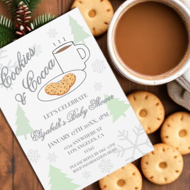 Cookies & Cocoa Baby Shower Invitation (Creator Uploaded)