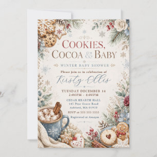 Cookies, Cocoa & Baby Winter Baby Shower Invitation