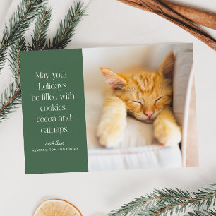 Cookies Cocoa Catnaps Pet  Holiday Card