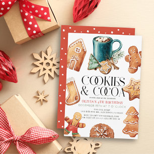 Cookies & Cocoa Christmas Holiday Kid's Birthday Invitation