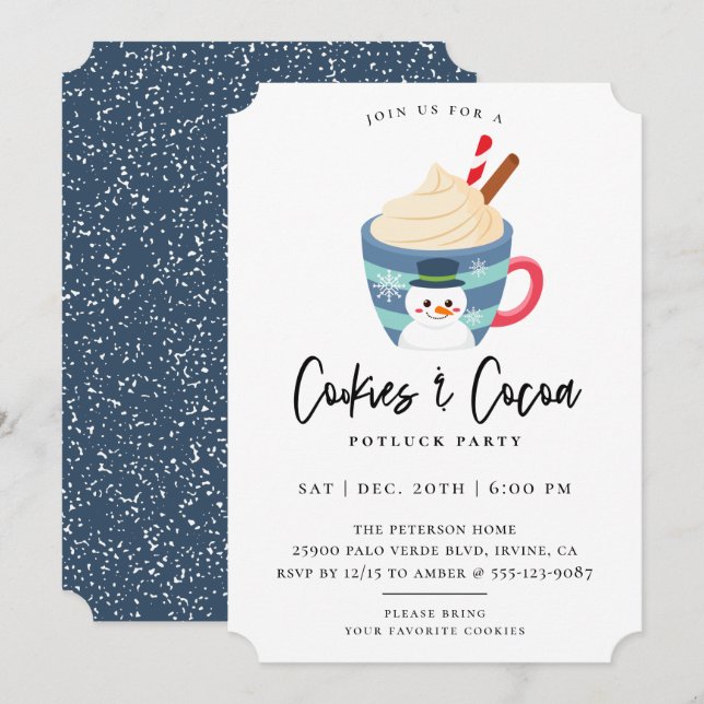 Cookies & Cocoa Christmas Party Invitation (Front/Back)