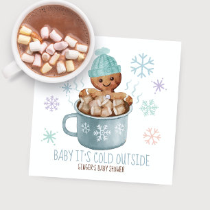 Cookies & Cocoa Gingerbread Boy Winter Birthday Napkin