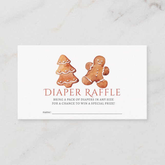 Cookies & Cocoa Holiday Baby Diaper Raffle Ticket Enclosure Card (Front)
