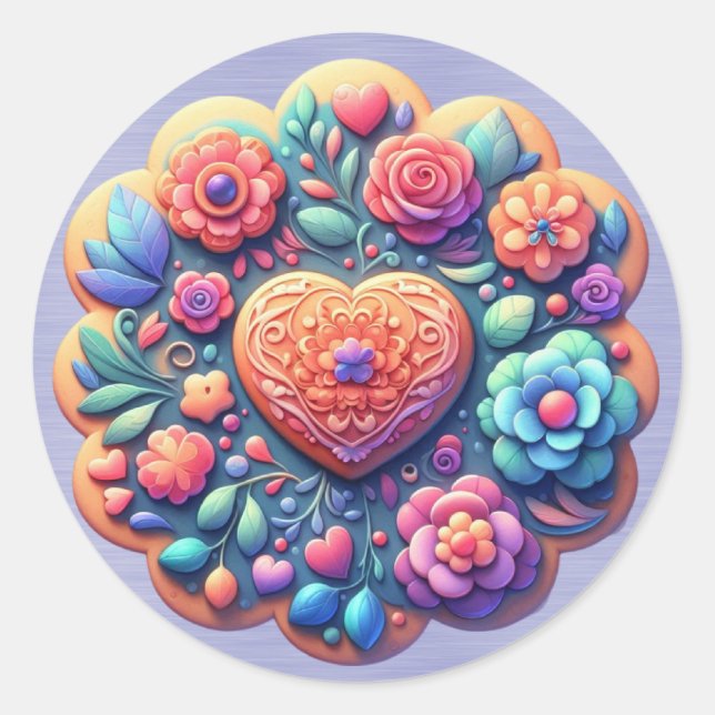Cookies Decorated As Flowers Classic Round Sticker (Front)