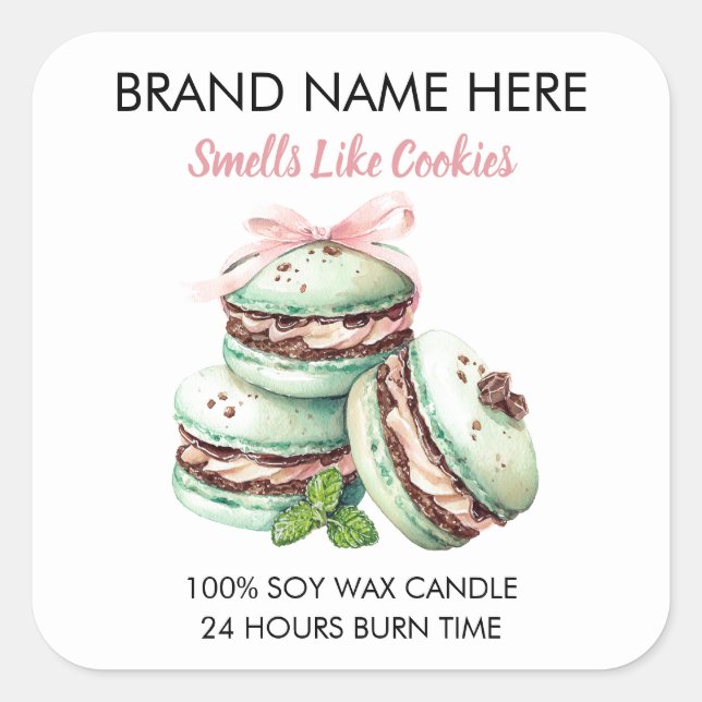 Cookies Design Christmas Candle Label (Front)
