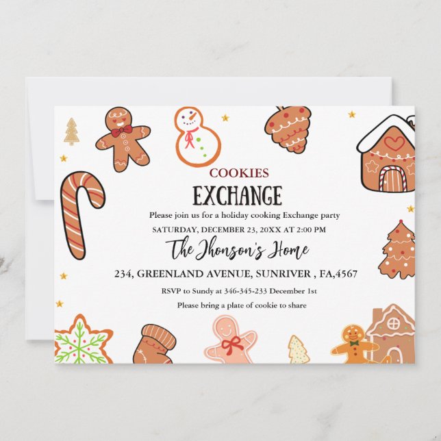  Cookies Exchange Christmas  Party  Invitation (Front)