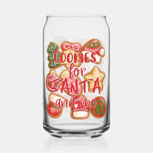 Cookies For Santa And Me - Christmas Can Glass