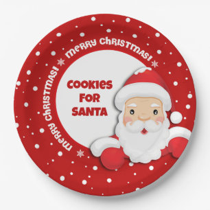 Cookies for Santa Custom Christmas  Paper Plate