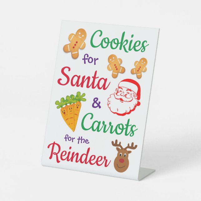 Cookies for Santa, Cute & Colourful Tabletop Sign (Front)