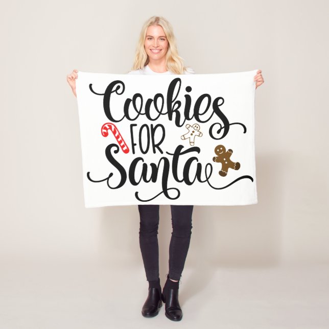 Cookies for Santa Fun Christmas Fleece Blanket (In Situ)