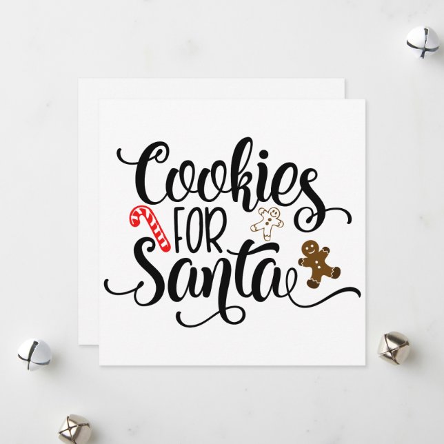 Cookies for Santa Fun Christmas Holiday Card (Front/Back In Situ)
